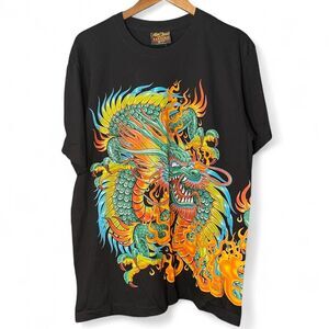 Vintage Rock Chang wrap-around Asian dragon t shirt